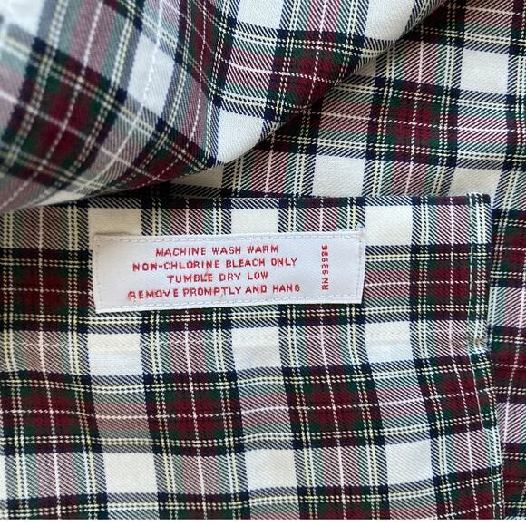 Brooks Brothers 346 Button Shirt Large No Iron Plaid Long Sleeve Red Lightweight - Picture 12 of 16